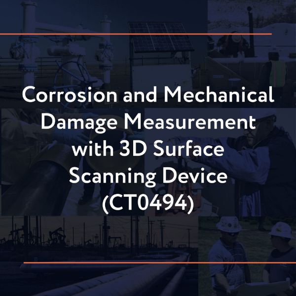 Picture of CT0494: Corrosion and Mechanical Damage Measurement with 3D Surface Scanning Device